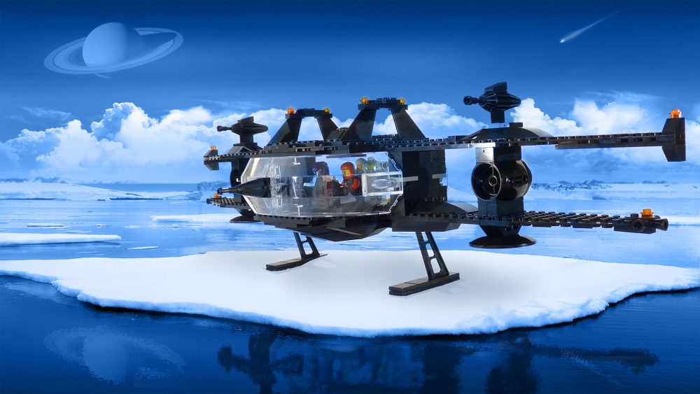 LEGO ruimteschip op een ijsplaneet