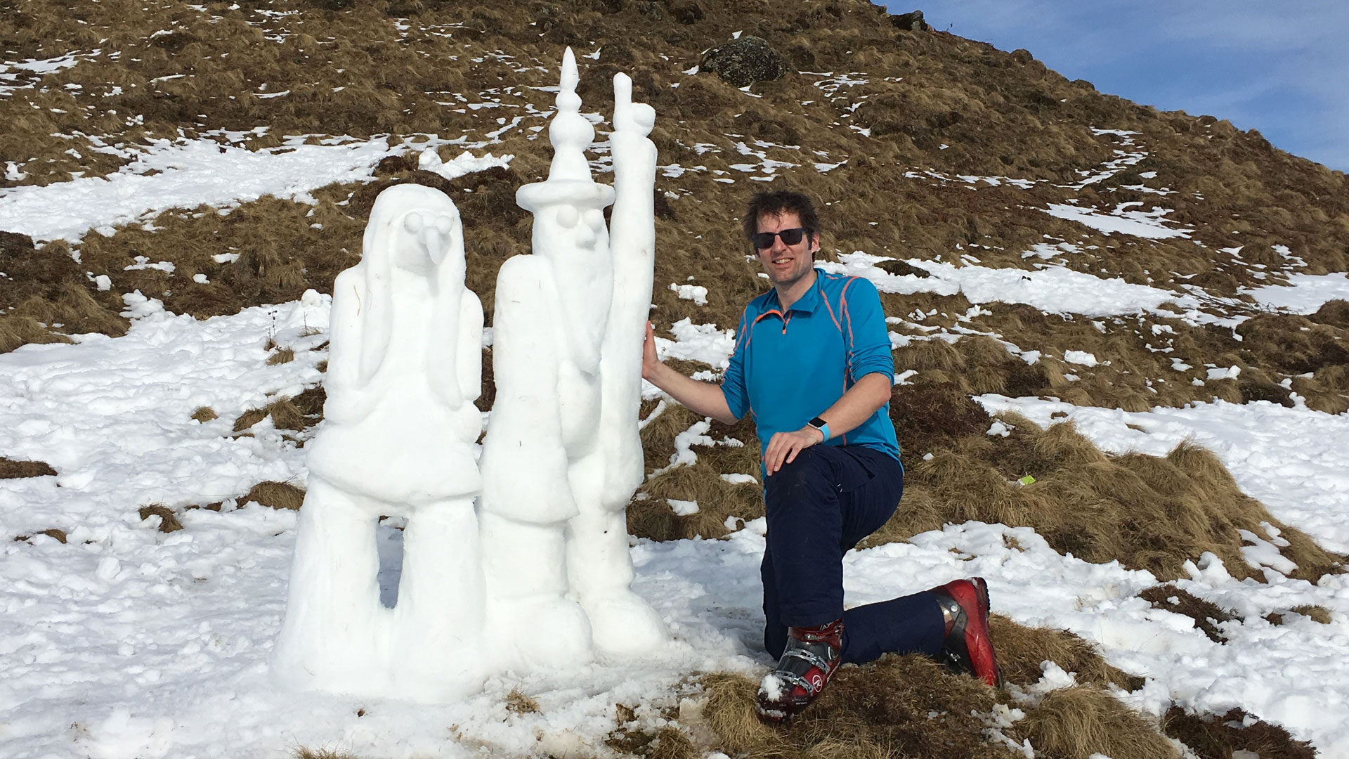 Marcel bij een tovenaar en een heks van sneeuw
